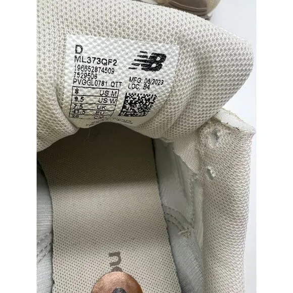 New Balance 373 Casual Running Sneakers Dark Beige ML373QF2 Men's Size 8