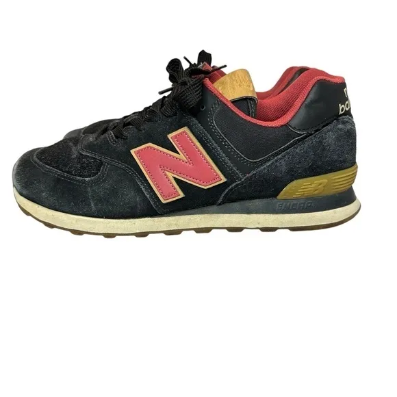 New Balance 574 Classic Black/Earth Red Men’s Running Training Sneakers Size 10