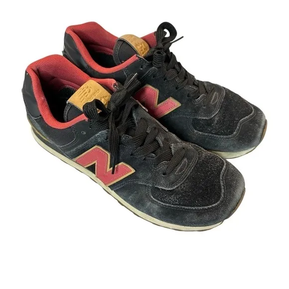 New Balance 574 Classic Black/Earth Red Men’s Running Training Sneakers Size 10