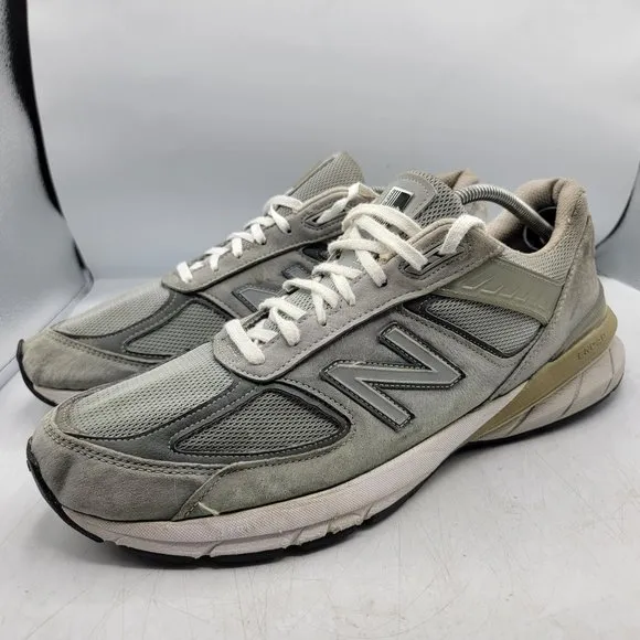 New Balance 990v5 Mens 14 Gray Sneaker Shoes Made In USA Athletic Casual M990GL5