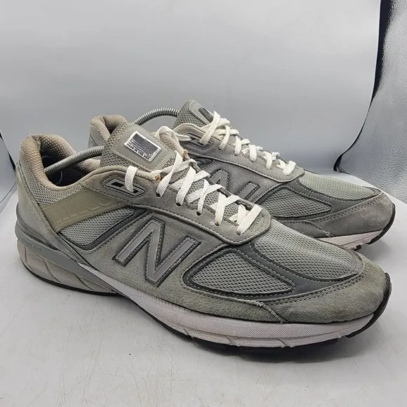 New Balance 990v5 Mens 14 Gray Sneaker Shoes Made In USA Athletic Casual M990GL5