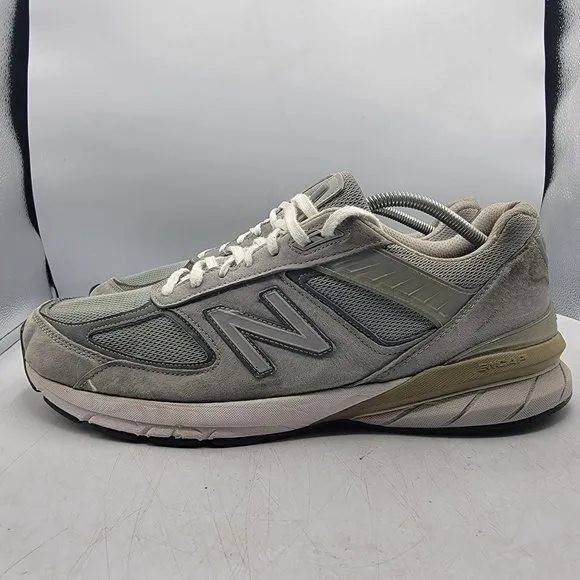 New Balance 990v5 Mens 14 Gray Sneaker Shoes Made In USA Athletic Casual M990GL5