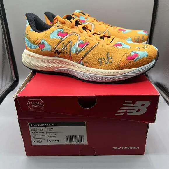 New Balance FRESH FOAM 880 M K12 Men 10.5 D Shoes M880K12 Orange/Graphic