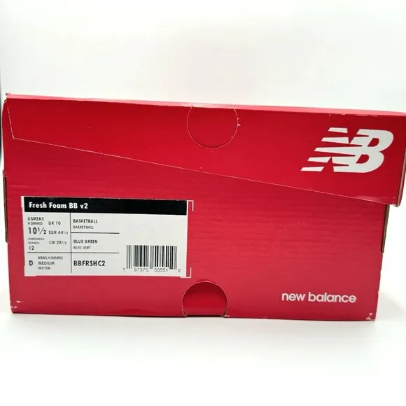 New Balance Fresh Foam BB v2 Unisex Basketball Shoe Size 10.5 Men's / 12 Women's