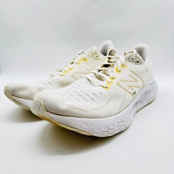 New Balance Fresh Foam X 1080v12 Mens 12 White Running Athletic Sneakers Shoes
