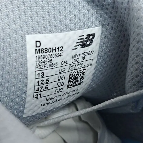 New Balance Fresh Foam X 880v12 Running Shoes Men's 13 Women’s 14.5 White Blue