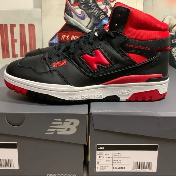 New Balance High Top Sneakers Basketball Shoes Black /Red Sizes 10.5, 11
