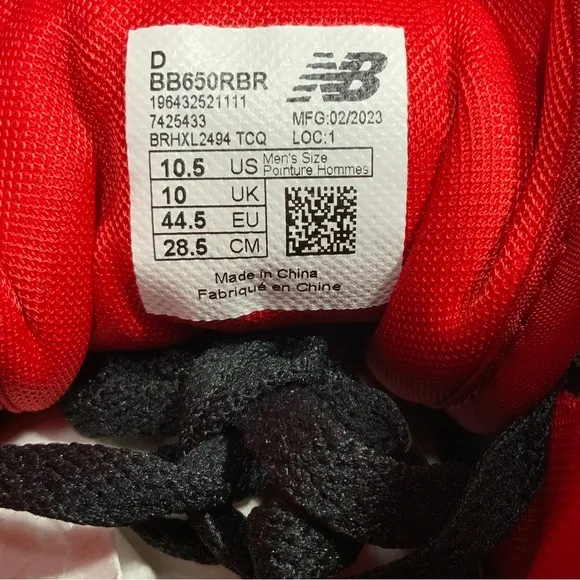 New Balance High Top Sneakers Basketball Shoes Black /Red Sizes 10.5, 11