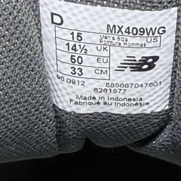New Balance Mens 409 MX409WG White Gray Casual Shoes Sneakers Size 15