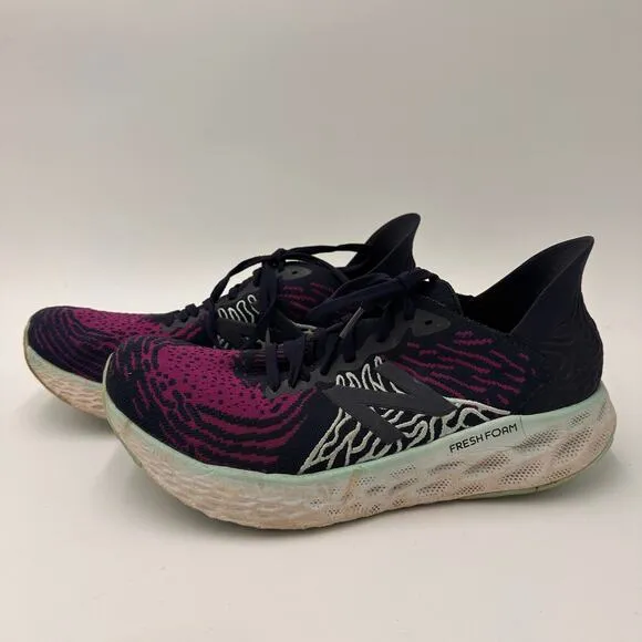 New Balance Men's Fresh Foam 1080 Black &amp; Purple Running Sneakers Size 9