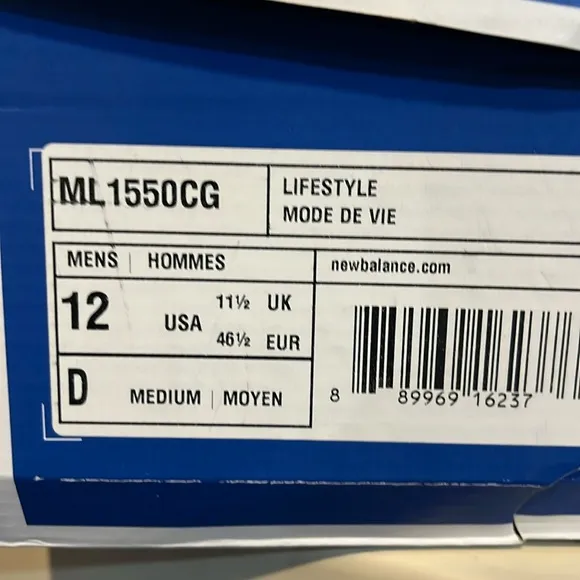 New Balance ML1550CG 1550 shoes sneakers new grey Mens size 12