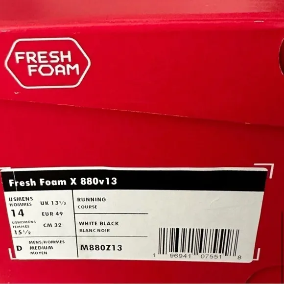 New Balance White Running Shoes Fresh Foam Unisex