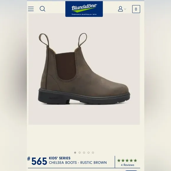 NEW!! Blundstone Kids Elastic Sided Boot 565 Rustic Brown 10