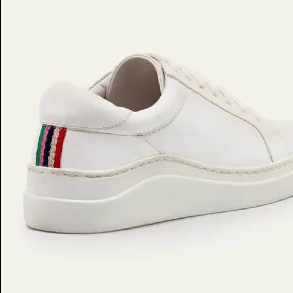 New Boden Maria white minimalist leather low top sneakers Size 11
