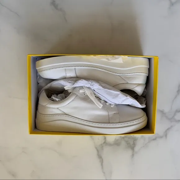 New Boden Maria white minimalist leather low top sneakers Size 11