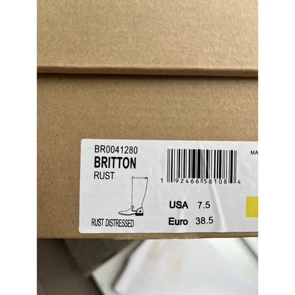 New Born Børn Britton Knee Boot Leather Low Block Heel 7.5 Women Rts260