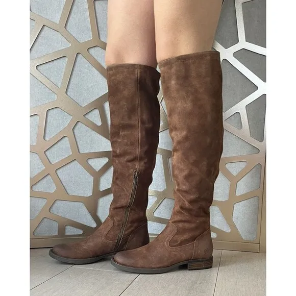 New Born Børn Britton Knee Boot Leather Low Block Heel 7.5 Women Rts260
