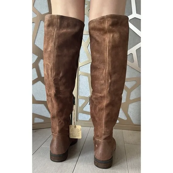 New Born Børn Britton Knee Boot Leather Low Block Heel 7.5 Women Rts260