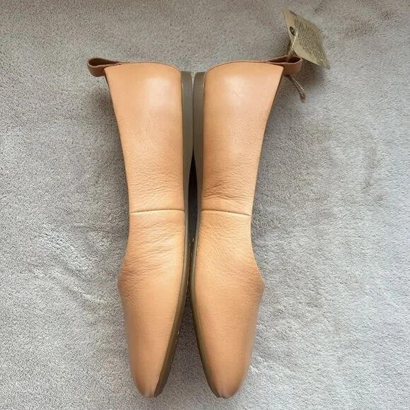 NEW Born Peach Orange Leather Ballet Flat Shoes Handcrafted Women’s 8 M Classic