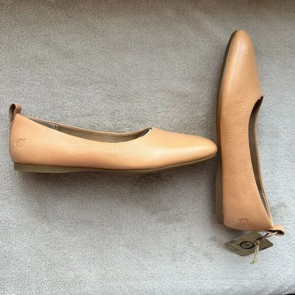 NEW Born Peach Orange Leather Ballet Flat Shoes Handcrafted Women’s 8 M Classic