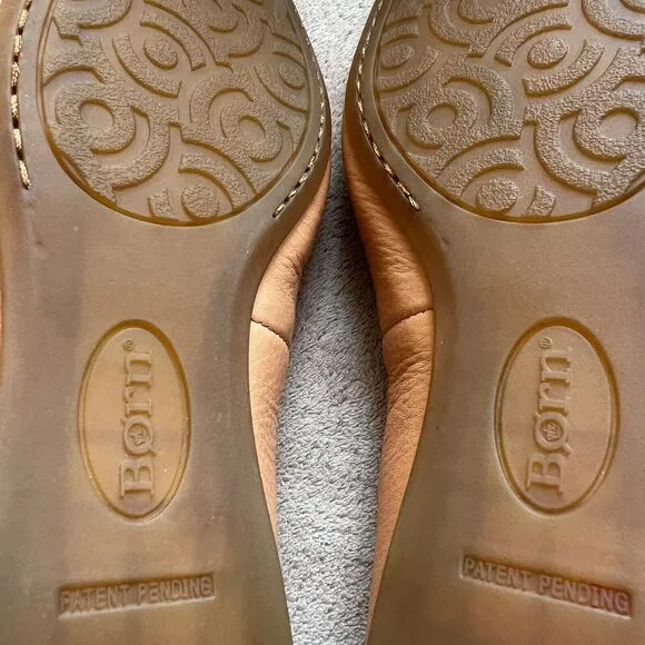 NEW Born Peach Orange Leather Ballet Flat Shoes Handcrafted Women’s 8 M Classic