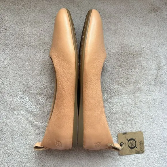 NEW Born Peach Orange Leather Ballet Flat Shoes Handcrafted Women’s 8 M Classic