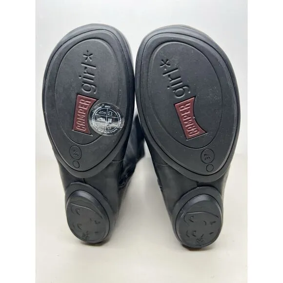 New Camper Girl Black Leather Boots Zip Water Resistant Size 37