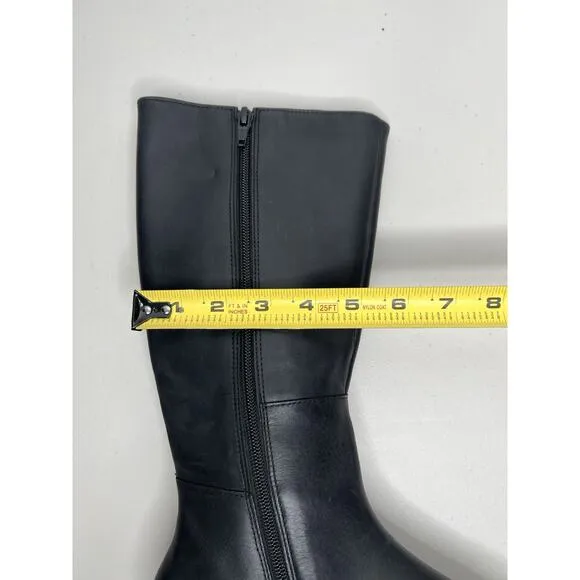 New Camper Girl Black Leather Boots Zip Water Resistant Size 37