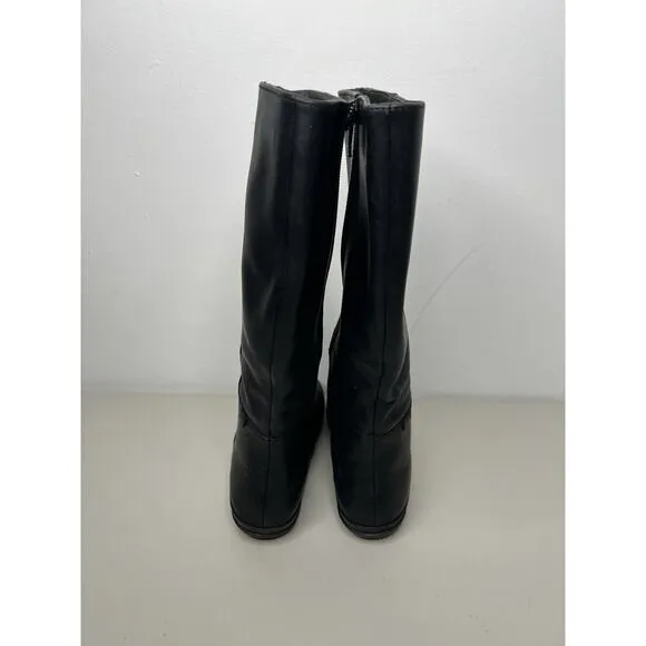 New Camper Girl Black Leather Boots Zip Water Resistant Size 37