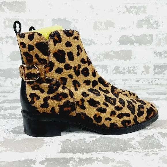 NEW Cole Haan Kimberly Proof Leopard Print Real Calf Hari Ankle Boots M799