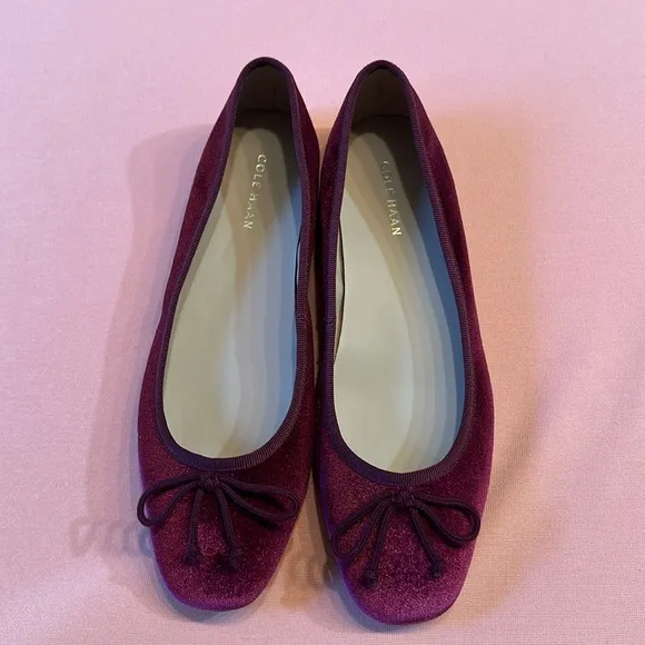 New Cole Haan Velvet Flat Shoes. Size 9.