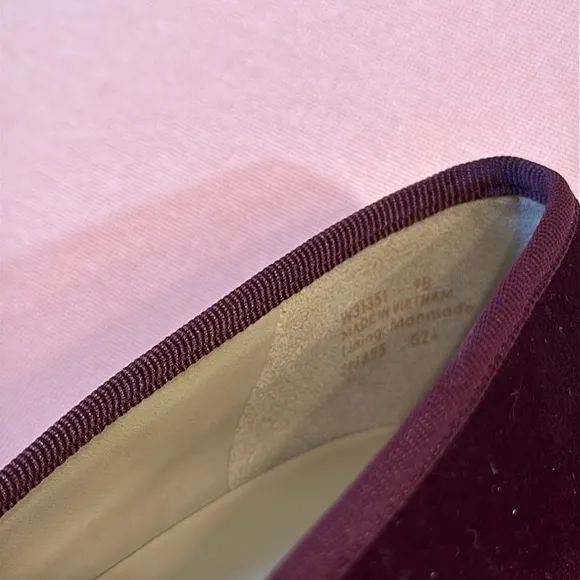 New Cole Haan Velvet Flat Shoes. Size 9.
