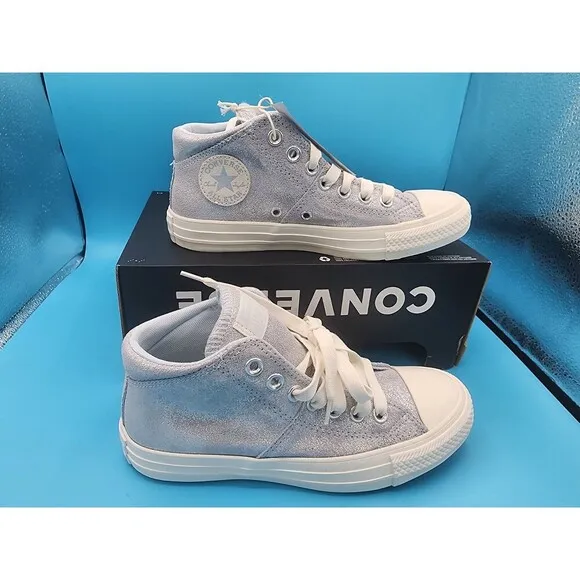 NEW Converse Women’s CTAS Madison Mid Sneaker In Silver Size 6.5 SPARKLE