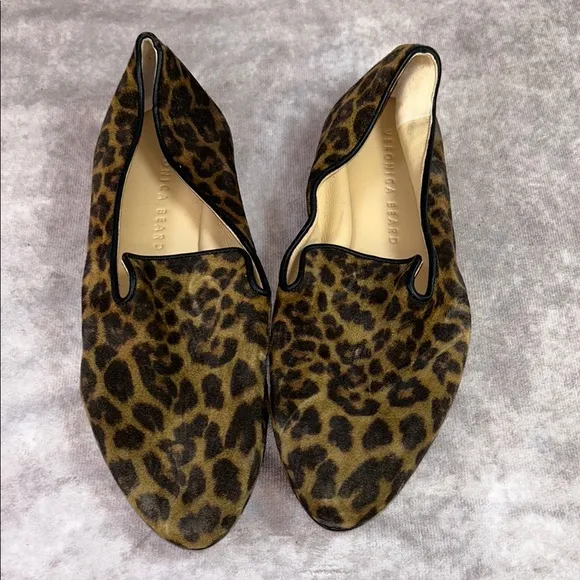 NEW **defects** Veronica Beard Women’s 5.5M Leopard Print Leather Loafers