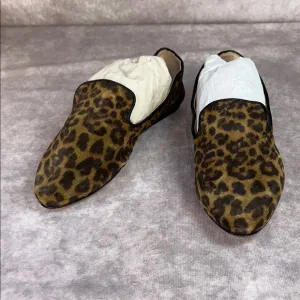 NEW **defects** Veronica Beard Women’s 5.5M Leopard Print Leather Loafers