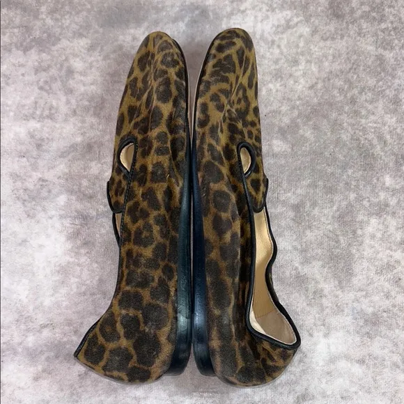 NEW **defects** Veronica Beard Women’s 5.5M Leopard Print Leather Loafers