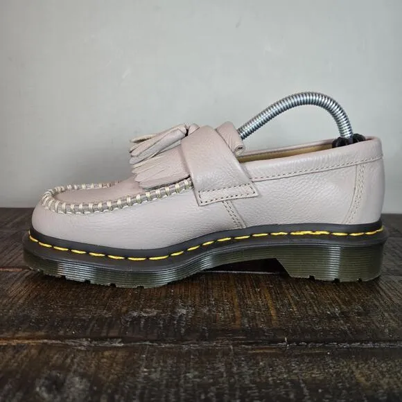 NEW Dr Martens Adrian Womens Size 11 Leather Tassel Loafer Shoes Taupe