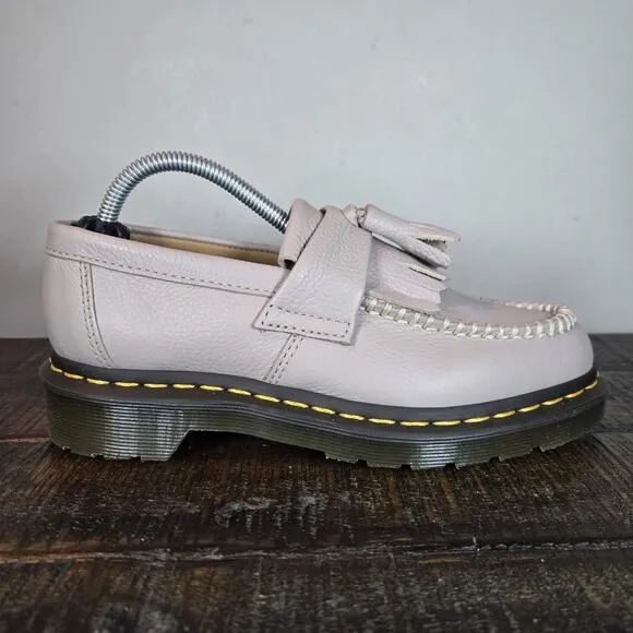NEW Dr Martens Adrian Womens Size 11 Leather Tassel Loafer Shoes Taupe