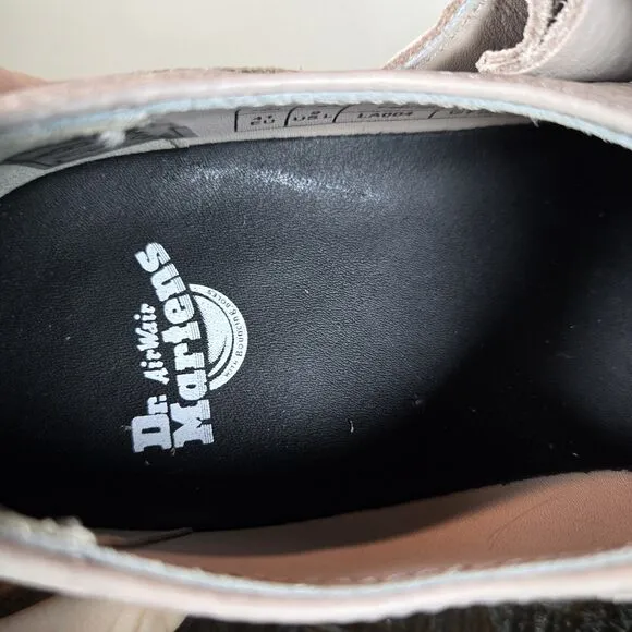 NEW Dr Martens Bethan Womens Size 9 Leather Double Strap Platform Shoes Taupe
