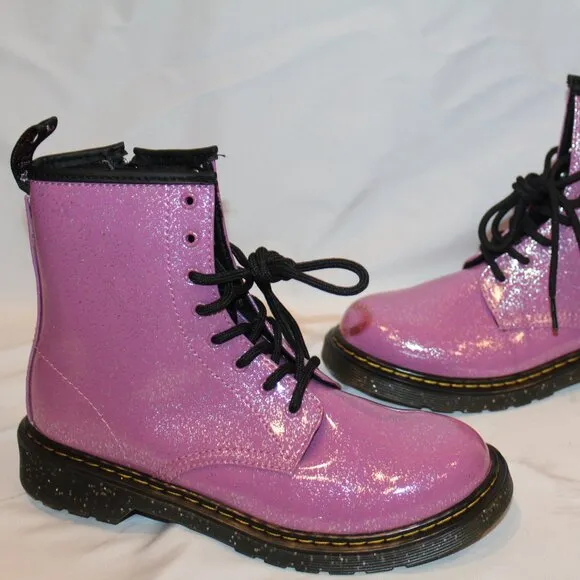 NEW DR. MARTENS WOMEN'S 1460 PINK GLITTER COMBAT BOOTS SZ‎ 6