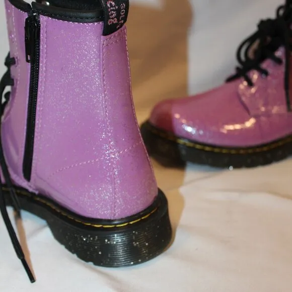 NEW DR. MARTENS WOMEN'S 1460 PINK GLITTER COMBAT BOOTS SZ‎ 6