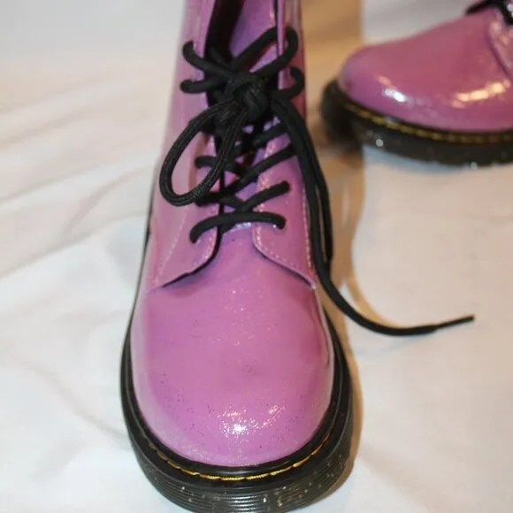 NEW DR. MARTENS WOMEN'S 1460 PINK GLITTER COMBAT BOOTS SZ‎ 6