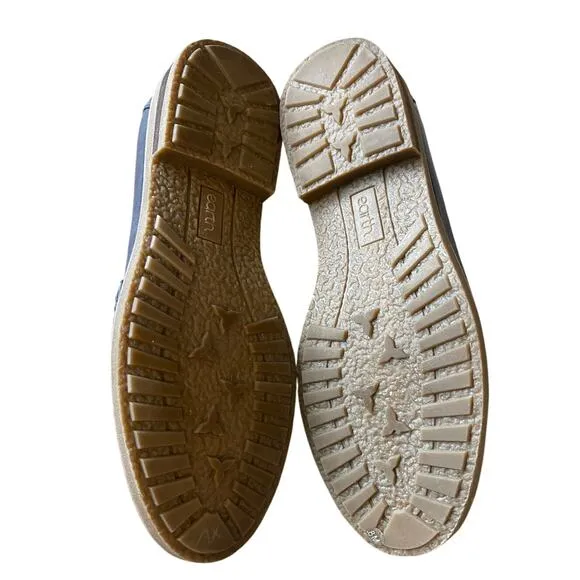 NEW! Earth Shoes 8 Javas Round Toe LEATHER Slip-on Penny Loafers COMFORT Blue