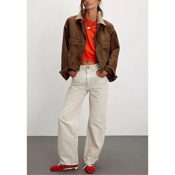 New FREE PEOPLE WE THE FREE ASTER STRAIGHT-LEG JEANS