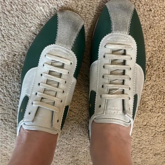 NEW in box Saint Laurent Green Jay Star Sneakers Imperial Gr…