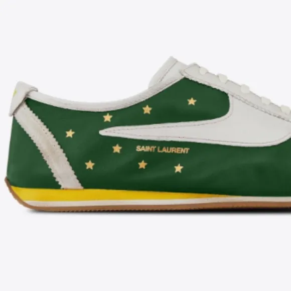 NEW in box Saint Laurent Green Jay Star Sneakers Imperial Gr…