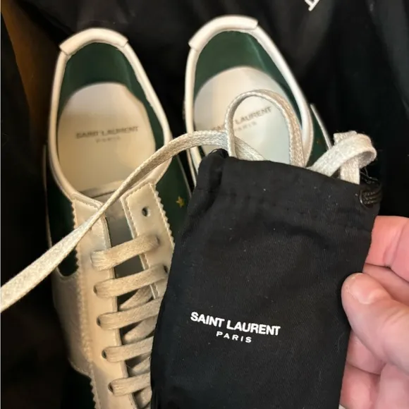 NEW in box Saint Laurent Green Jay Star Sneakers Imperial Gr…