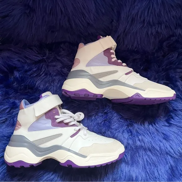 New! KOIO Aerobics Pearl Retro Colorblock High Top Platform Sneakers