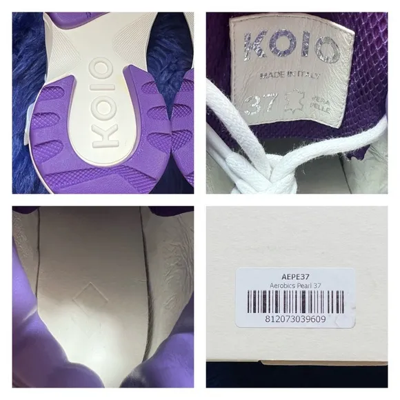 New! KOIO Aerobics Pearl Retro Colorblock High Top Platform Sneakers