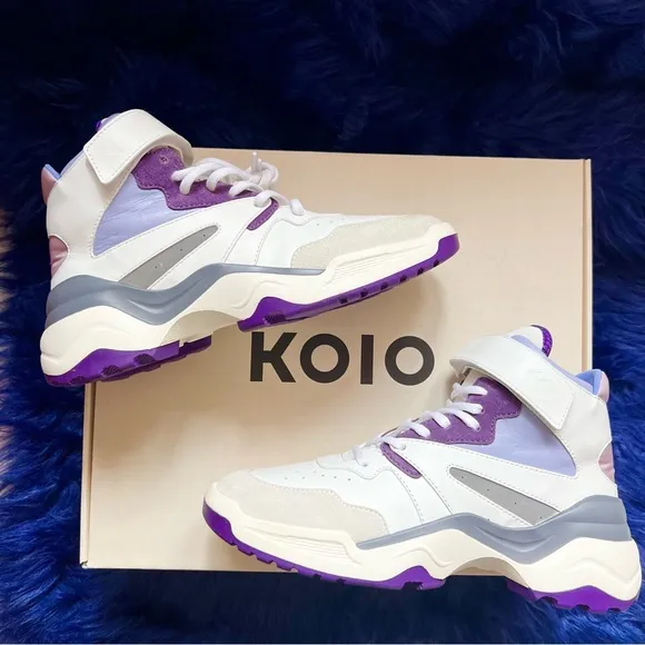 New! KOIO Aerobics Pearl Retro Colorblock High Top Platform Sneakers